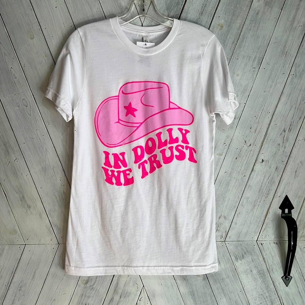 Dolly We Trust tshirt. Bella Canvas.
